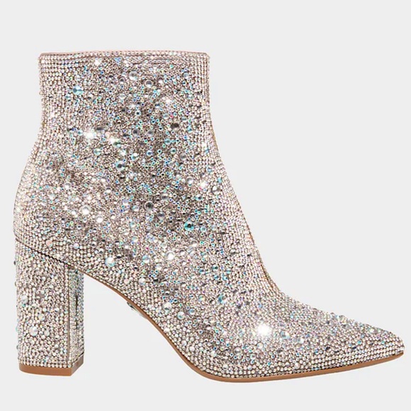 Betsey Johnson Shoes - Betsey Johnson Cady Silver Sparkly Rhinestone Dress Bootie Women’s New Size 8.5